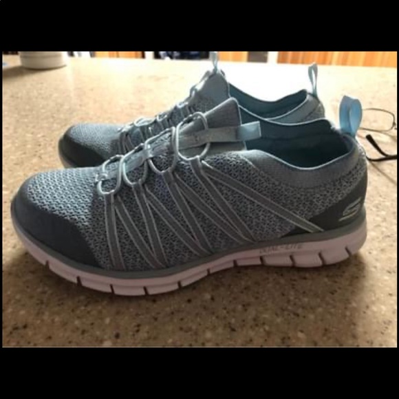 Teal Blue Sketchers Sneakers with Memory Foam - Picture 3 of 4